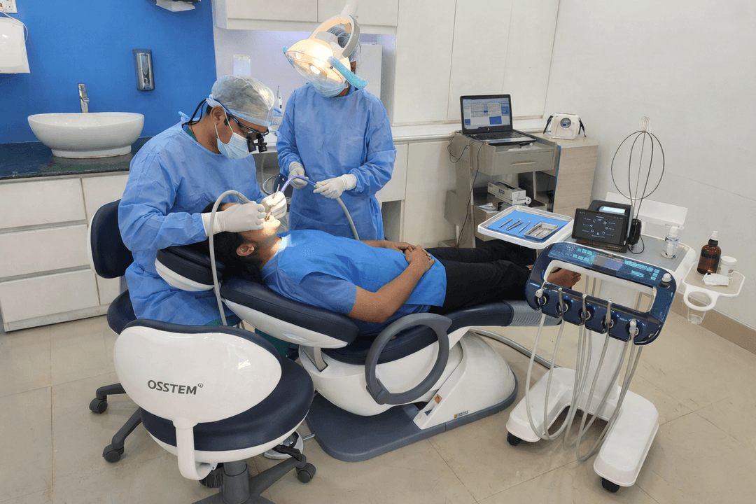 Doctors treating a patient
